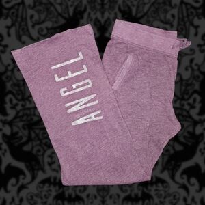 Victoria's Secret "Angel" Large & Long Sweatpants With Sequins - Purple & Silver